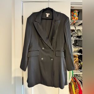 H&M Black Double-Breasted Blazer Dress, XL